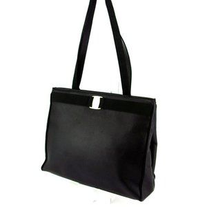 Salvatore Ferragamo tote bag Vala embossed leather Auth used T18830